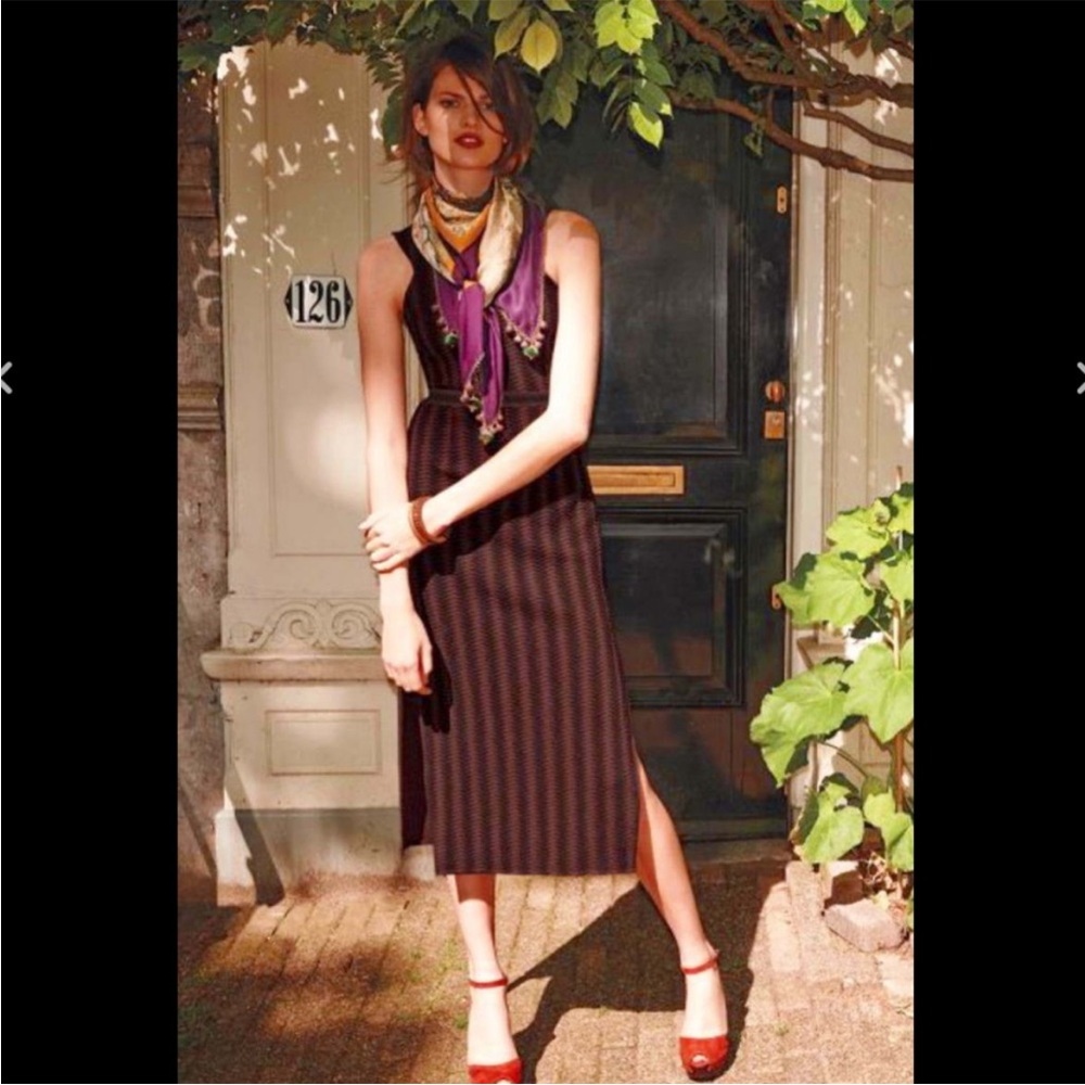 Anthropologie Maeve Meridian Knit Midi Side Slits Dress Size Medium - Picture 2 of 12